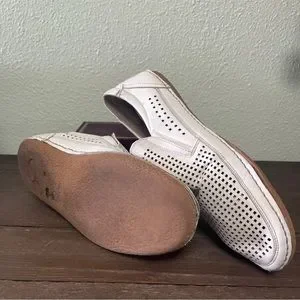 Shoes | White Leather Cut Out Mens Shoes Summer Slipon 